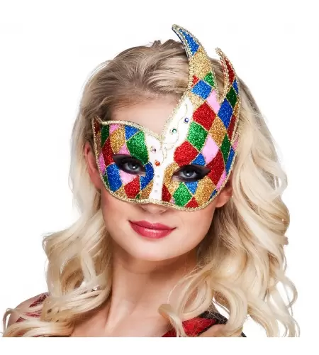 Antifaz cresta veneciano multicolor
