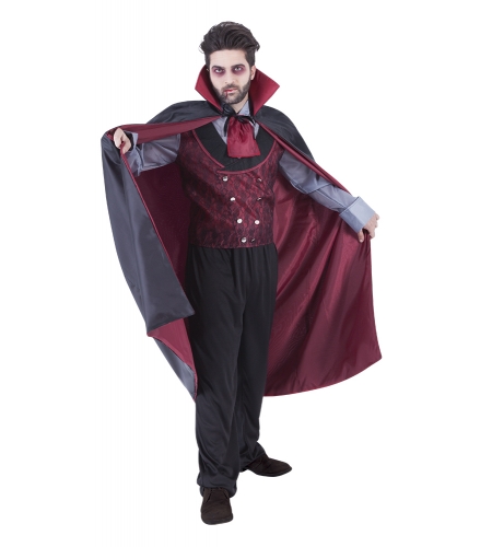 Fantasia Adulto Halloween Conde Drácula Vampiro