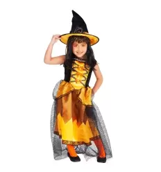 DISFRAZ BRUJA CHIC NARANJA INFANTIL
