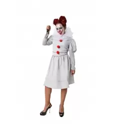 DISFRAZ PAYASA ASESINA BLANCA ADULTO
