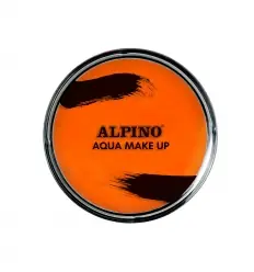 Maquillaje naranja al agua en polvera