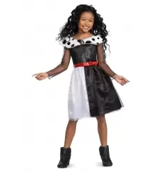 DISFRAZ VESTIDO CRUELA DISNEY INFANTIL