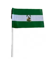 Pack 5 banderas de tela de Andalucía 20x30 cm con palo pvc