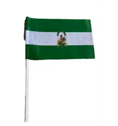 Bandera Andalucía con palo puc 20x30cm
