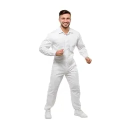 Fato-macaco de trabalho branco adulto