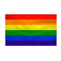 BANDERA CON PALO ARCOIRIS