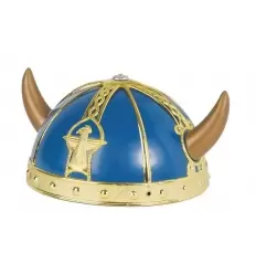 Casco vikingo azul