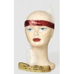 Bandeau paillettes avec plume