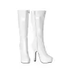 Platform Boots with Zipper white