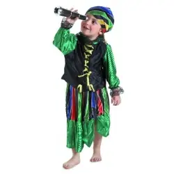 Fato de pirata menina bebê