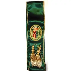 BANDA CONCEJAL ESCUDO PERSONALIZADO BORDADO Y FLECOS 