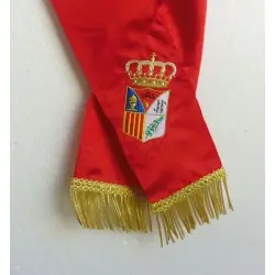BANDA CONCEJAL ESCUDO PERSONALIZADO BORDADO Y FLECOS 
