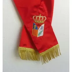 BANDA CONCEJAL ESCUDO PERSONALIZADO BORDADO Y FLECOS 