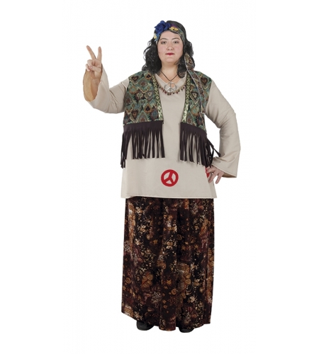 Fun Shack Disfraz Hippie Mujer Multicolor Disfraz Mujer Carnaval Disponible en Tallas S M y L 
