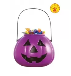 CALABAZA PORTACARAMELOS LILA 18 CM