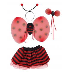 Ailes De Coccinelle Délicates Pour Déguisement - Rouge, En Maille, Pliables - Pour Enfants Et Cosplay