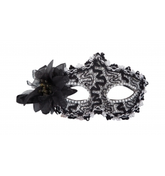 Antifaz de puntilla con flor