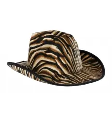 Chapéu de cowboy com estampado de zebra