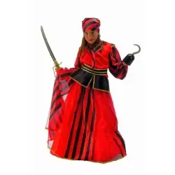 DÉguisement pirate rayures rouges fille