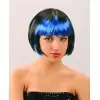 Perruque frange bleue