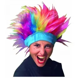 Rainbow punk wig with headband